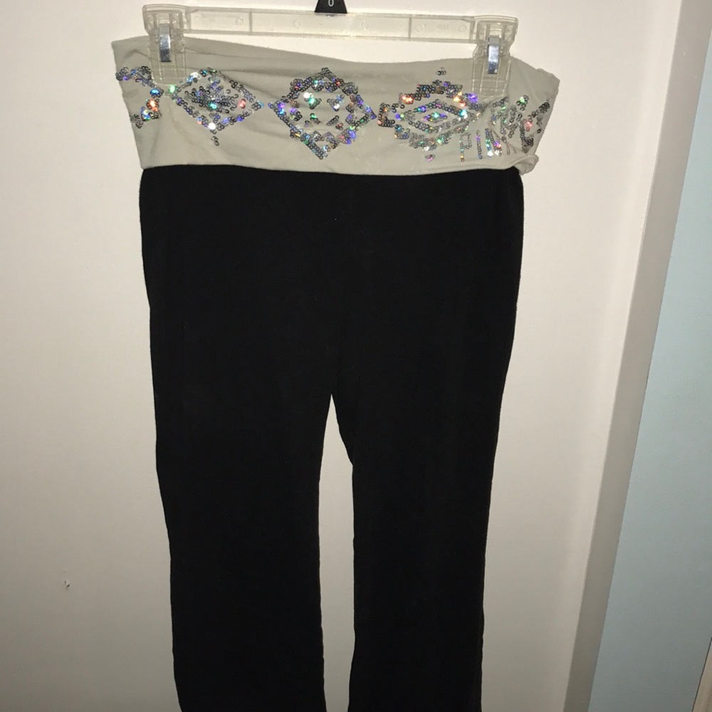 PINK sequin yoga pants